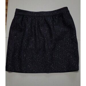 Ann Taylor Loft Pencil Skirt Size 8 Black w/ Silver Sparkle W 31" hips 40"